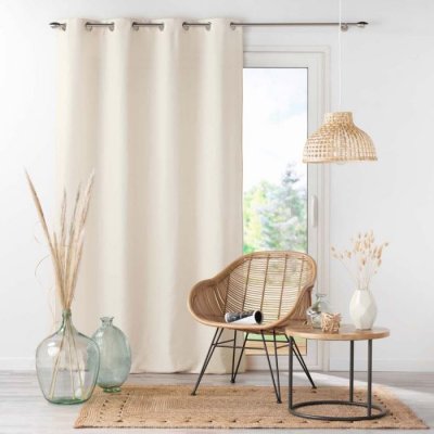 Rideau a oeillets 140 x 280 cm microfibre unie absolu Naturel
