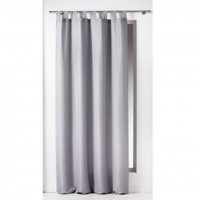 Rideau a passants 140 x 260 cm polyester uni essentiel Gris