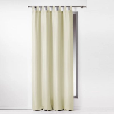 Rideau a passants 140 x 260 cm polyester uni essentiel Naturel