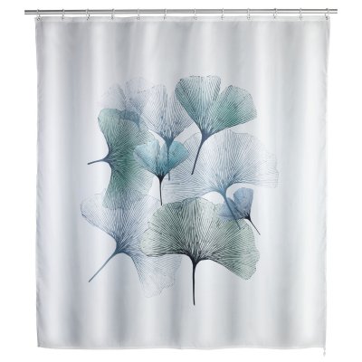 WENKO Rideau de douche anti-moisissure gingko, polyester, 