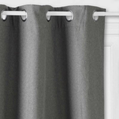 Rideau Isolant &eacute;pais Chin&eacute; &agrave; Oeillets - Gris - 140 x 260 cm