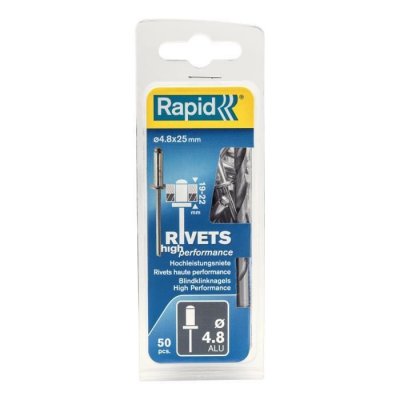 RAPID Rivets Haute performance   &Oslash;4.8x25mm Blister de 50 pcs