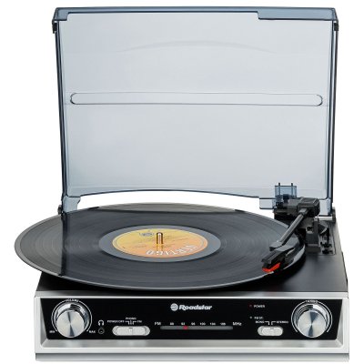 ROADSTAR  TTR-8634 Table de Tournage Audio Noir Argent