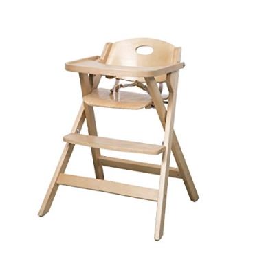 ROBA  Chaise haute - Pliable peu encombrante avec plateau &agrave; manger - Bois naturel