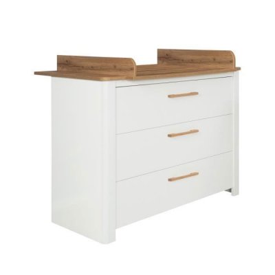 ROBA  Commode &agrave; langer ""Ava"" - 3 tiroirs - Coloris : Blanc-ch&ecirc;ne artisan