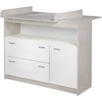 ROBA  Commode &agrave; Langer ""Julia"" bicolore - 2 Tiroirs + 1 Porte