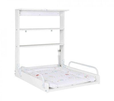 ROBA  Etag&egrave;re &agrave; Langer Murale + Matelas &agrave; Langer - Blanc 212015WEF184