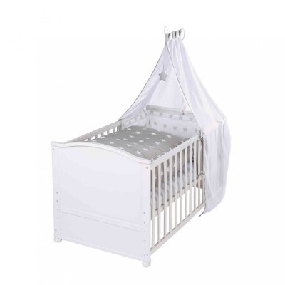 ROBA  Lit B&eacute;b&eacute; &Eacute;volutif Complet ""Little Stars"" - 70 x 140 cm - Textiles Inclus