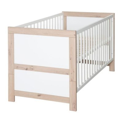 ROBA  Lit B&eacute;b&eacute; &Eacute;volutif Malo 70 x 140 cm - Aspect Cadre en Effet Ch&ecirc;ne - Blanc