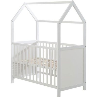 ROBA  Lit Cabane B&eacute;b&eacute; &Eacute;volutif 60x120 - Certifi&eacute; FSC - Lit B&eacute;b&eacute; et Cododo - Bois Blanc