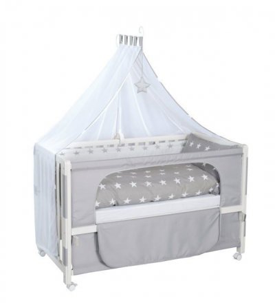 ROBA  Lit Cododo Complet ""Little Stars"" 60x120 cm avec 4 roues &agrave; freins