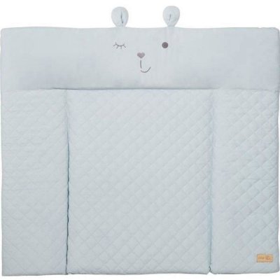 ROBA  Matelas &agrave; Langer "" Style"" - 85x75 cm - Nettoyable - Bleu clair / visage d'ours ""Benny