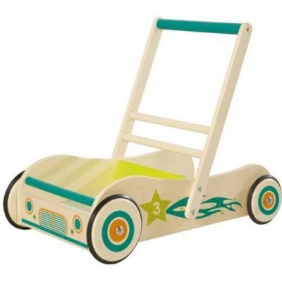 ROBA  Trotteur B&eacute;b&eacute; ""Rennfahrer"" en Bois - avec Frein - Hauteur poign&eacute;e 45 cm