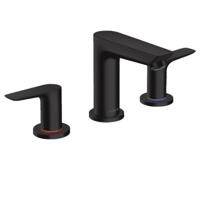 HANSGROHE Robinet de lavabo 3 trous noir mate avec vidage automatique 
