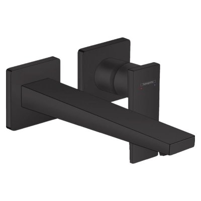 HANSGROHE Robinet mitigeur de lavabo avec poign&eacute;e plate Metropol noir mat 