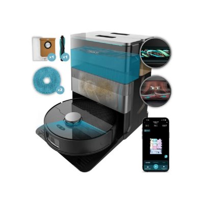 CECOTEC Robot Aspirateur et Laveur de Sols avec Base Autovidange et IA Conga X70 