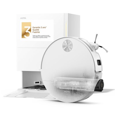 MOVA Robot Aspirateur -  - S70 Roller - 28000 Pa - Lavage rouleau 80&deg;C - Station sac 32L