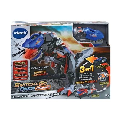 VTECH Robot &eacute;ducatif  Switch & Go Combo Trio Le M&eacute;ga T-Rex SOS 3 en 1
