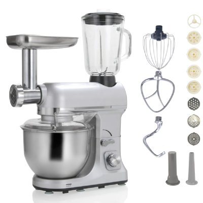 ROBBY Robot Multifonctions 5l 1000w Silver Avec Hachoir Et Blender 1,5l En Verre Robimix Silver