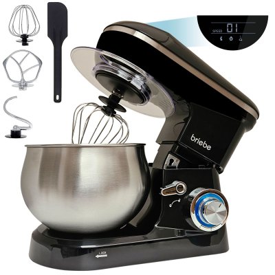 BRIEBE Robot P&acirc;tissier Cuisine Multifonction Bol Inox 5L 6 Vitesses Ecran Tactile LED,, KM1164, 1800, Noir