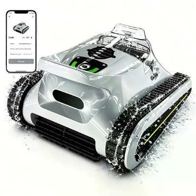 SEAUTO Robot Piscine Sans Fil, Autonomie 180min&200m&sup2; Nettoyage Sol/Parois/Ligne d&rsquo;eau, avec APP