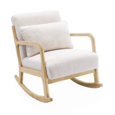 SWEEEK Rocking chair &agrave; bouclettes blanches l Alice's Garden
