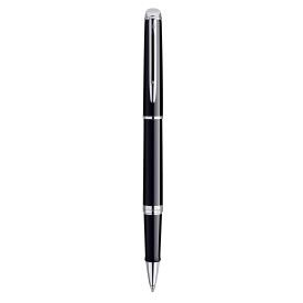 WATERMAN Roller H&eacute;misph&egrave;re laqu&eacute; noir & palladium pointe fine