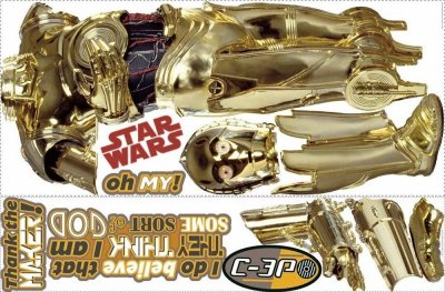 ROOM MATES Room Studio Star Wars - D&eacute;coration Vinyle Repositionnable G&eacute;ante C3po