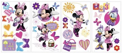 ROOMMATES  stickers muraux Disney Minnie Mouse vinyl 33 pi&egrave;ces 