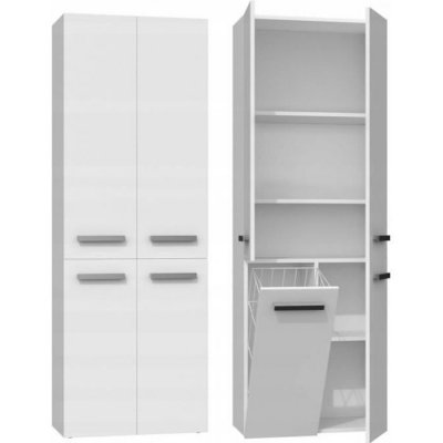 RORY - Armoire de salle de bain avec panier - Dimensions Blanc 