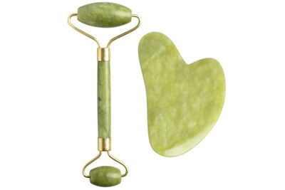 Rouleau de massage en pierre de jade - jade roller facial anti-age,vert 