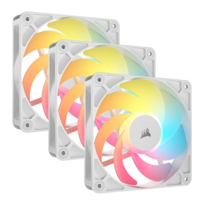 CORSAIR RS120-R - Ventilateur ch&acirc;ssis - inverse - 120 mm - blanc (pack de 3)