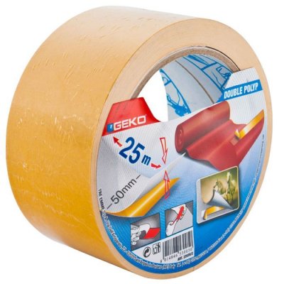 GEKO Ruban adh&eacute;sif double face - polypropyl&egrave;ne - 50 mm x 25 m - 