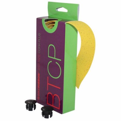 BIKERIBBON Ruban de guidon v&eacute;lo  Cork Plus avec li&egrave;ge jaune