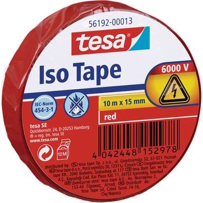 TESA Ruban isolant  56192-13-02 rouge (L x l) 10 m x 15 mm 1 pc(s)