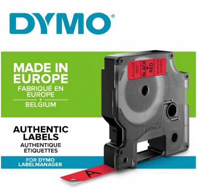  Ruban lamin&eacute; pour etiqueteuses dymo d1 45017 labelmanager rouge 12 mm noir (5 unit&eacute;s)