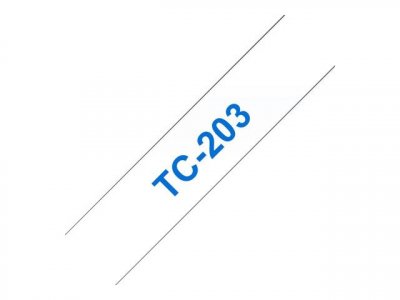 BROTHER Ruban thermique en cassette 12mm  TC-203 Bleu sur Blanc