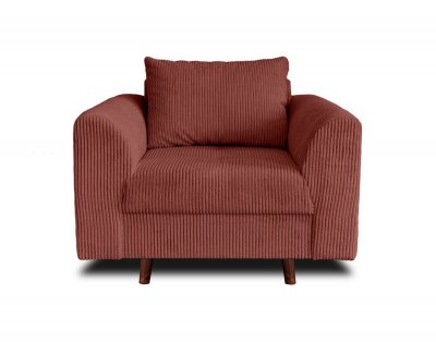 LISA DESIGN Rune - fauteuil - en velours c&ocirc;tel&eacute; -  - terracotta