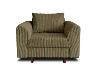 LISA DESIGN Rune - fauteuil - en velours c&ocirc;tel&eacute; -  - vert