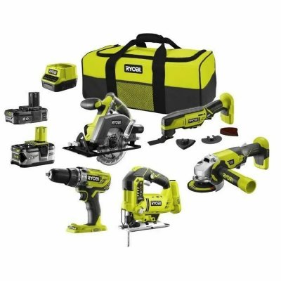 RYOBI  - Set de 3 outils sans fil R18ck3c-252s, 18 v 5 Ah, 2 batteries