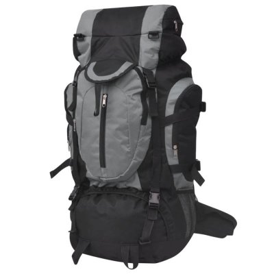 VIDAXL Sac &agrave; dos de randonn&eacute;e XXL 75 L Noir et gris