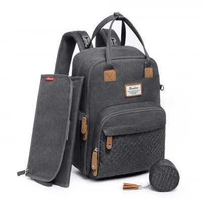 RUVALINO Sac &agrave; dos - sac &agrave; langer b&eacute;b&eacute; - gris fonc&eacute; Art-0233