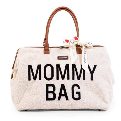 CHILDHOME Sac &agrave; langer &agrave; anses Mommy bag large Teddy &eacute;cru