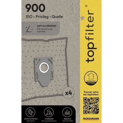 TOPFILTER Sac aspirateur domestiques - EIO Futura - 900 - Vendu par 4