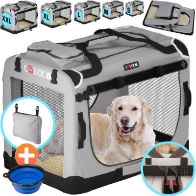 CADOCA Sac de transport pour chien gris S 50x34x36cm pliable