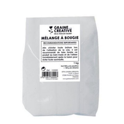 GRAINE CREATIVE Sachet de 1 kg de paraffine blanche pour fabriquer des bougies