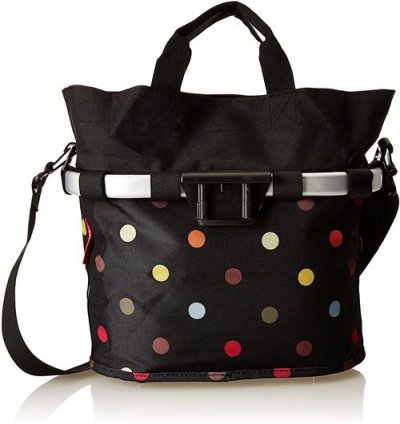 KLICKFIX Sacoche  bikebasket oval s dots noir multicouleur