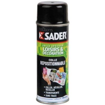 SADER  spray colle repositionnable tous supports - sans trace - 200 ml