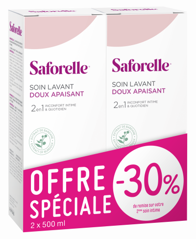 SAFORELLE  Soin Lavant Doux - Irritations & Quotidien, 2x500ml