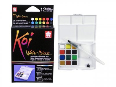 SAKURA  Peinture aquarelle Koi Water Colors Sketch Box 12